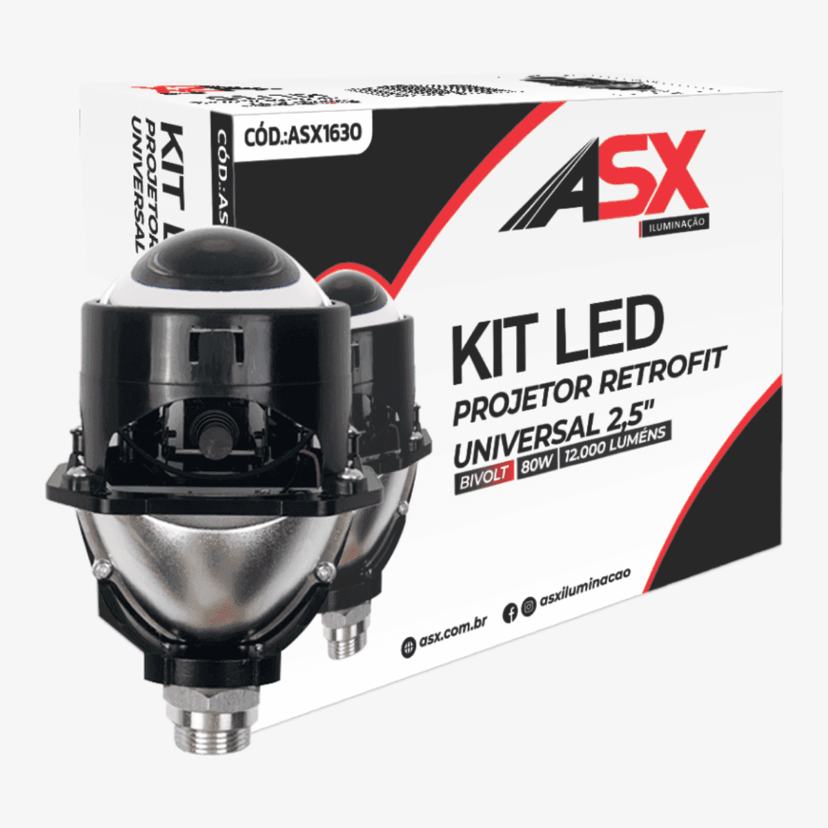 KIT LED PROJETOR RETROFIT 2,5"