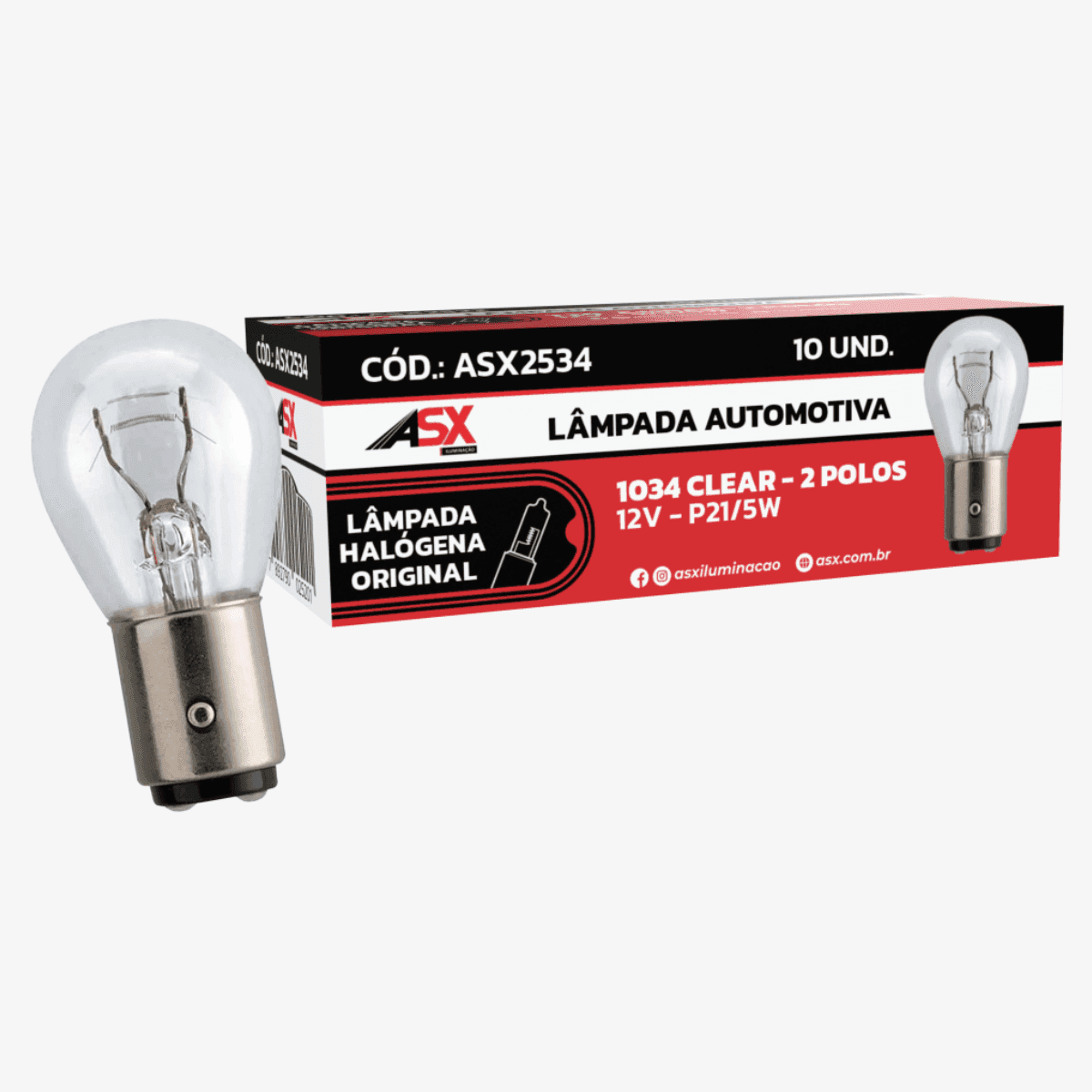 LÂMPADA 1034 CLEAR P21/5W - 2 POLOS
