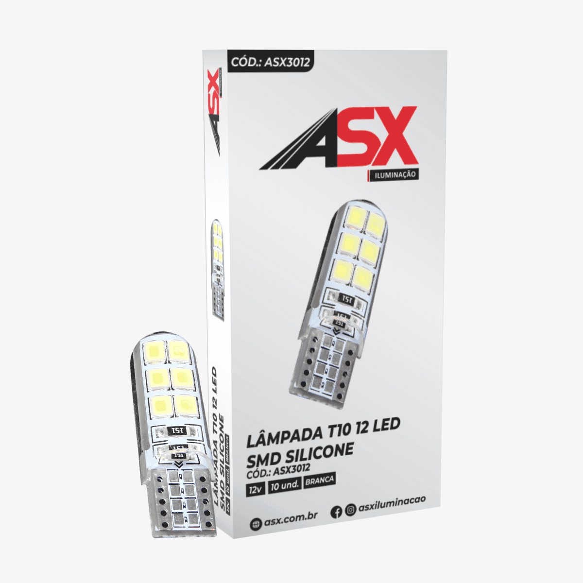 LÂMPADA T10 12 LED SILICONE