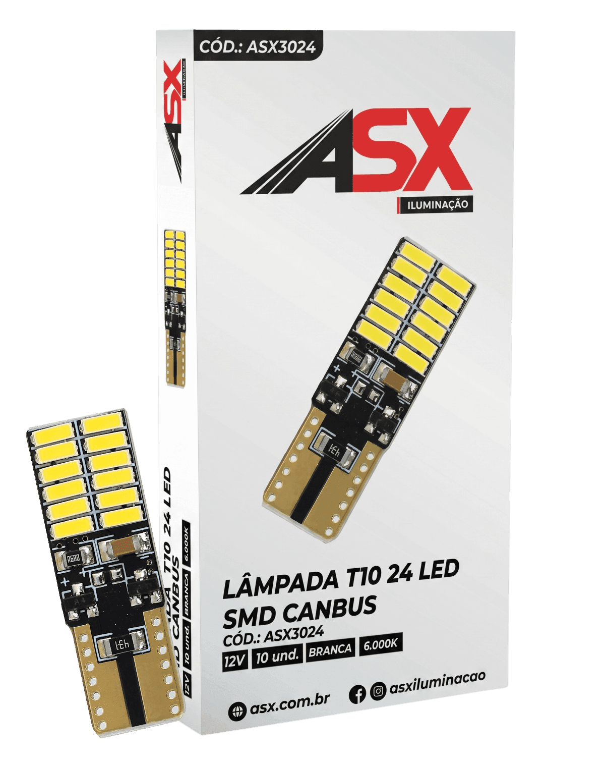 LÂMPADA T10 24 LED CANBUS
