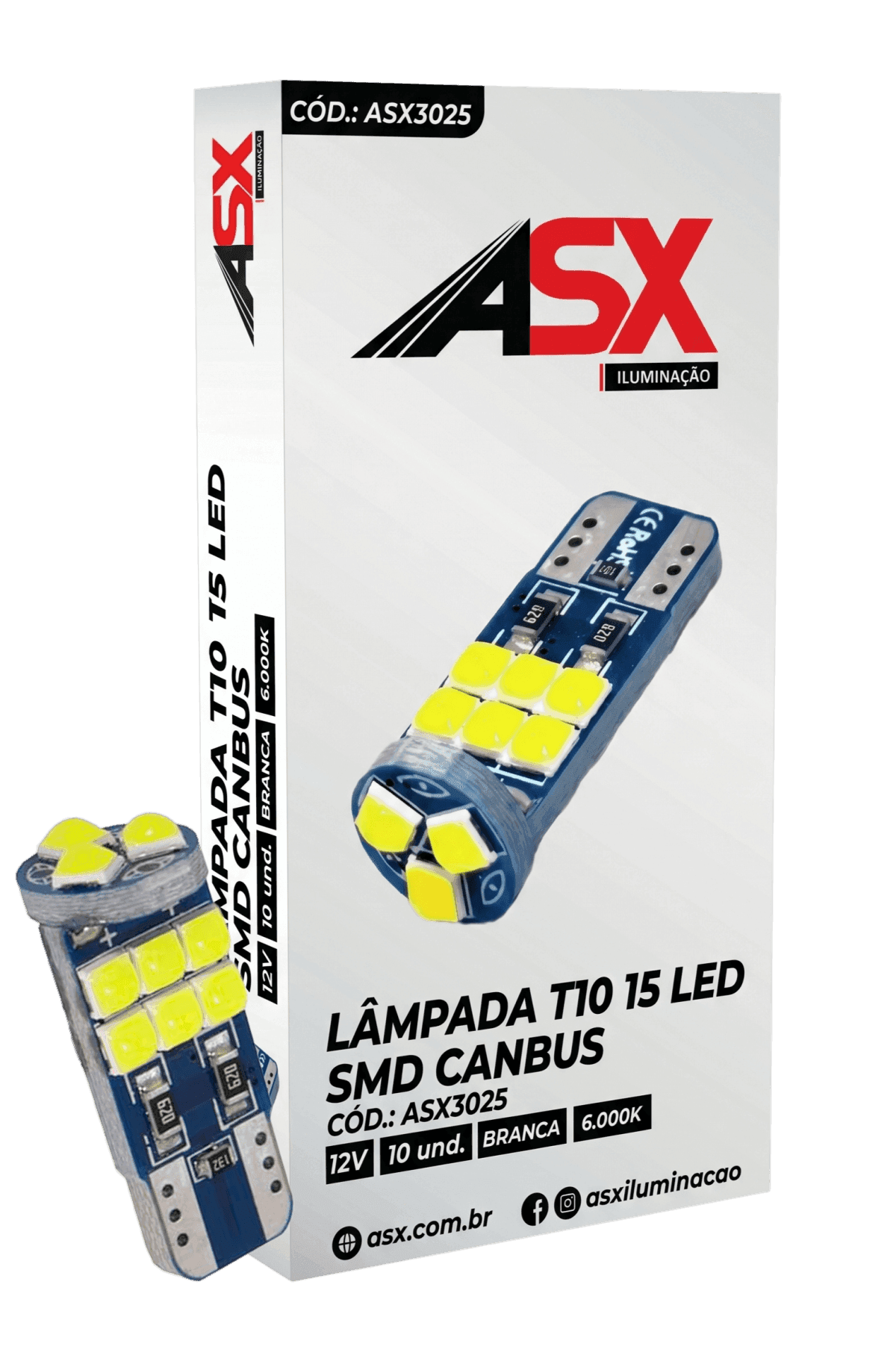 LÂMPADA T10 15 LED CANBUS