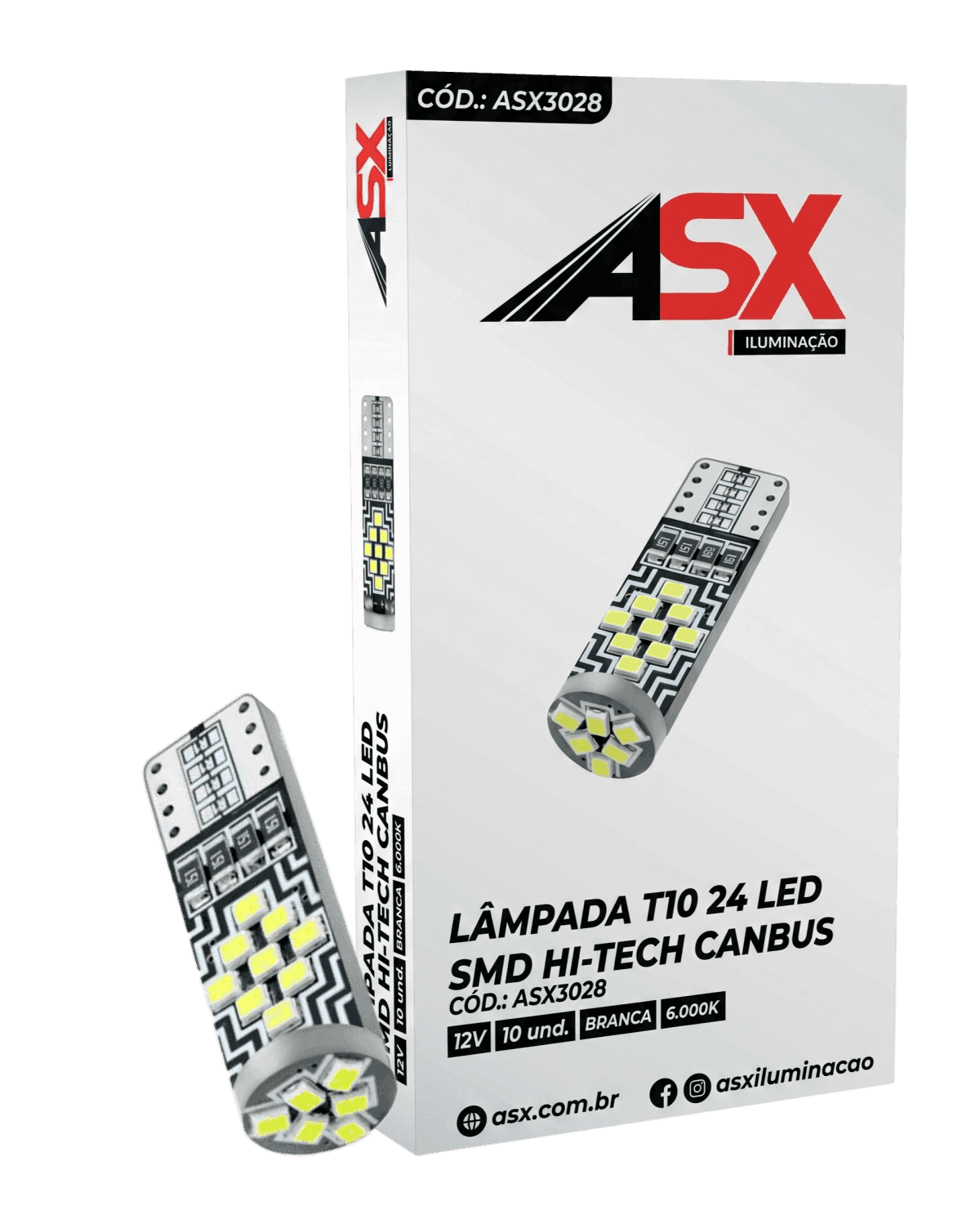 LÂMPADA T10 24 LED HI-TECH CANBUS