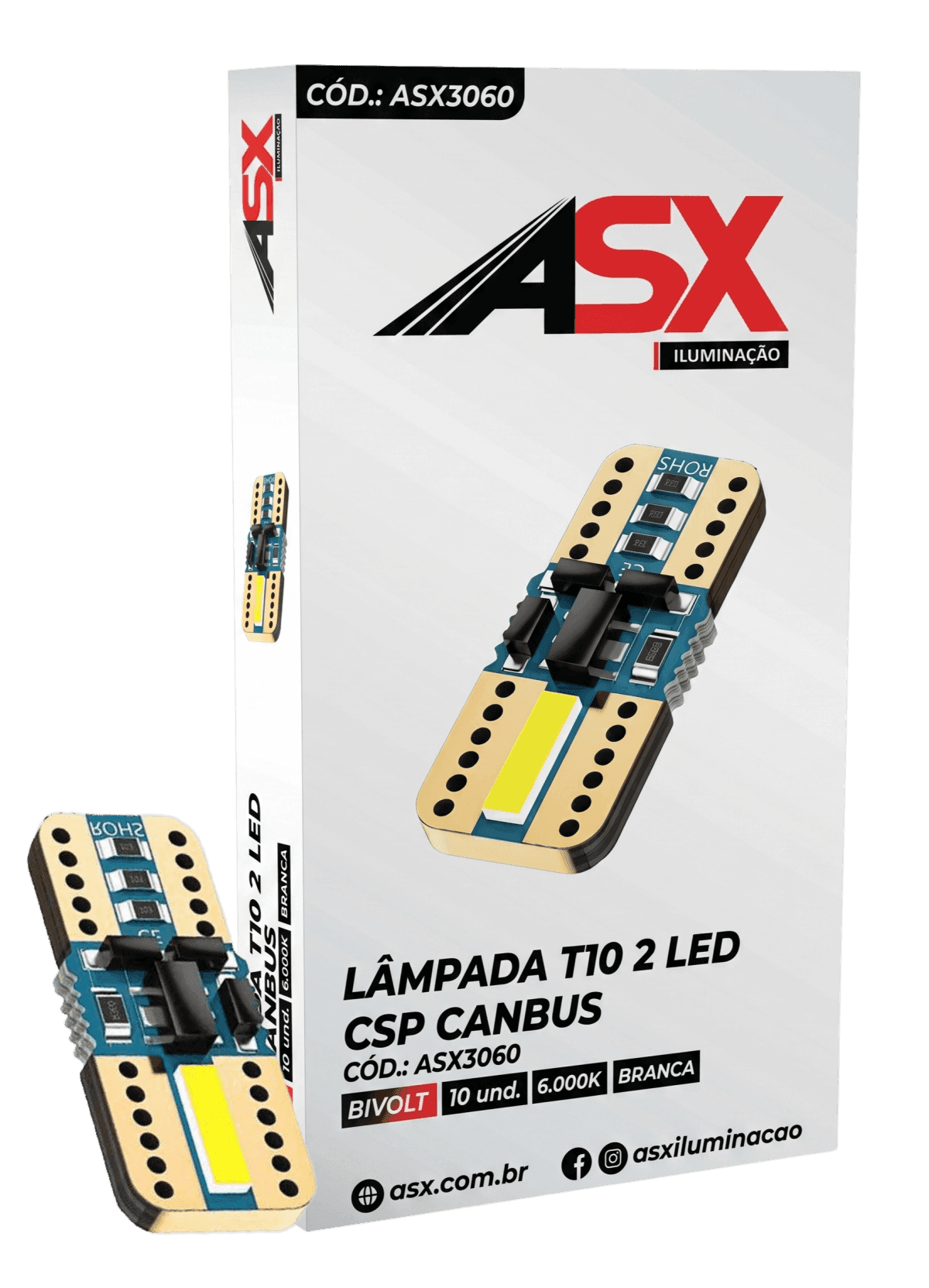 LÂMPADA T10  2 LED CANBUS