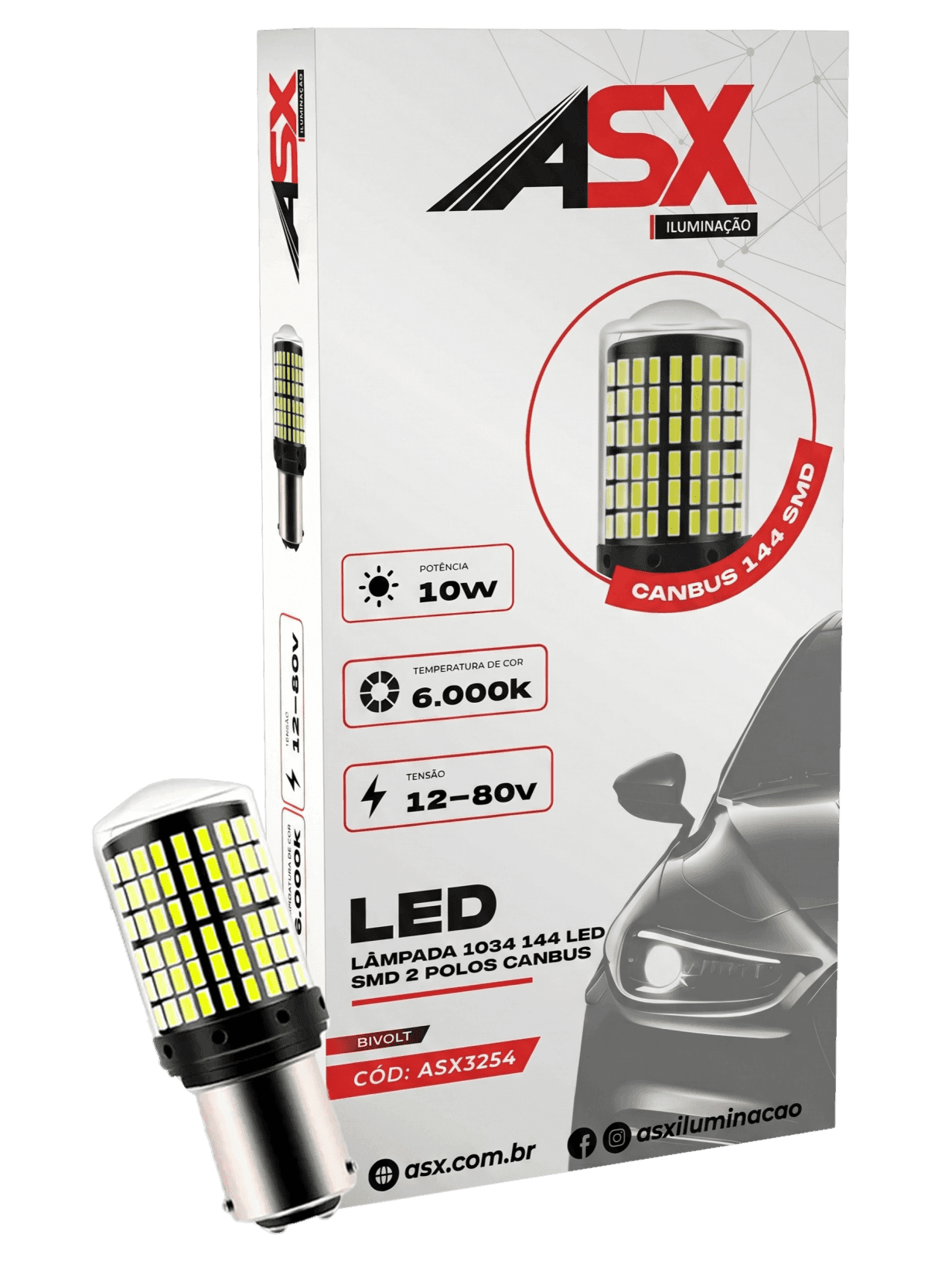 LÂMPADA 1034 144 LED CANBUS - 2 POLOS