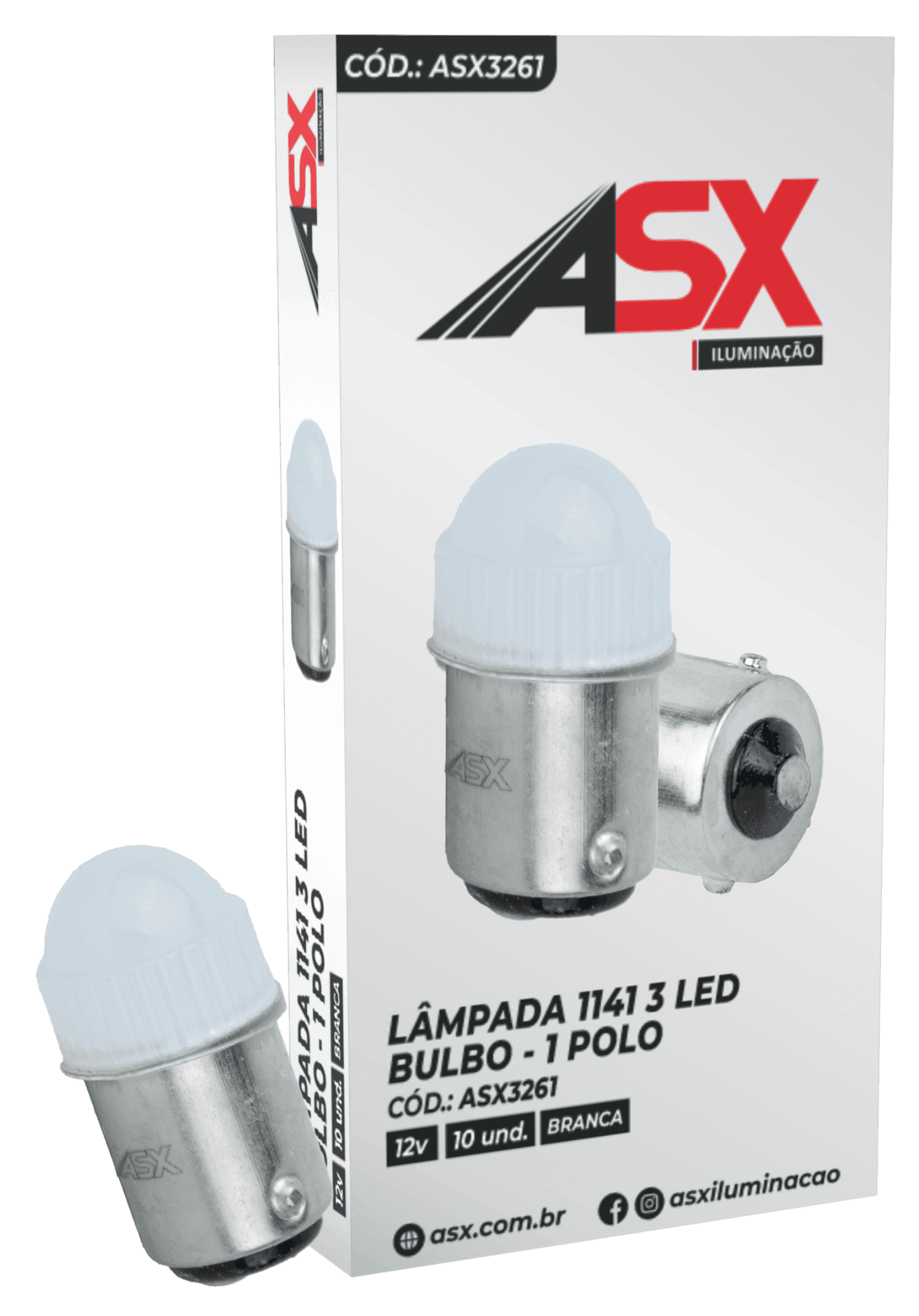 LÂMPADA 1141/67 3 LED BULBO - 1 POLO