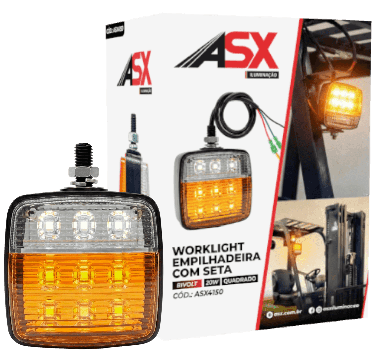 WORKLIGHT QUADRADO EMPILHADEIRA COM SETA