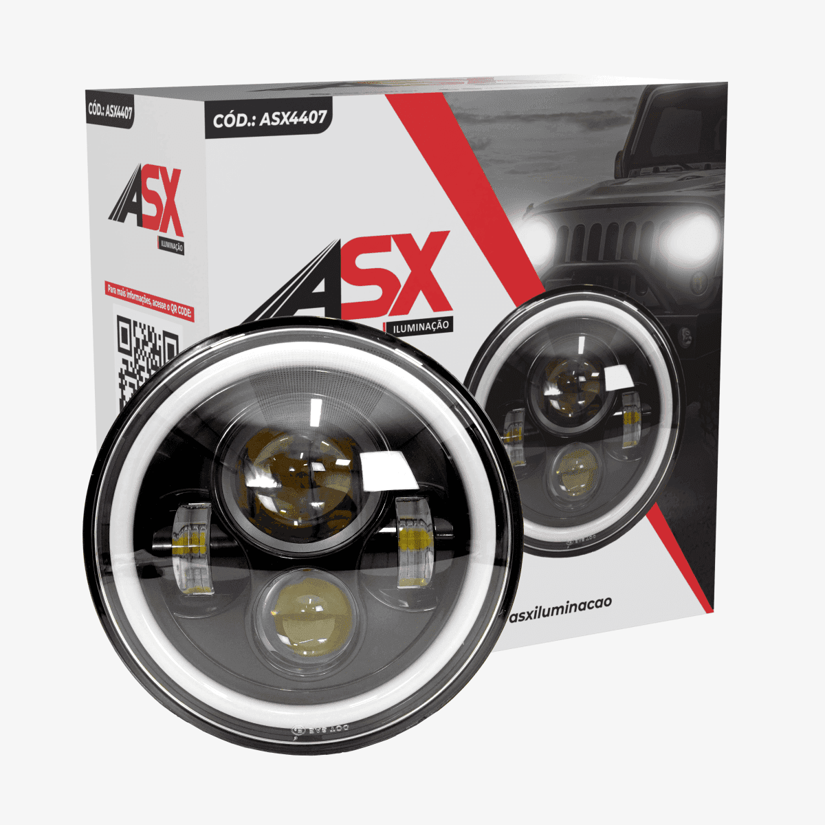 FAROL REDONDO 7" H4 ANGEL EYE