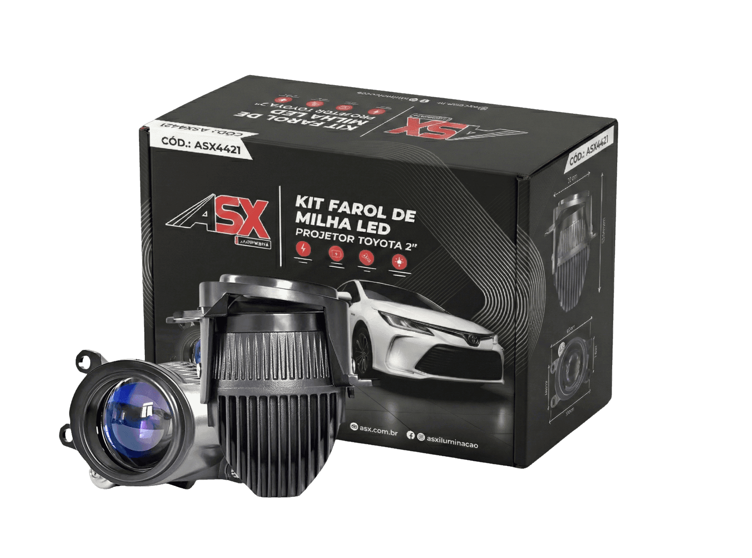 KIT FAROL DE MILHA  PROJETO TOYOTA 2"