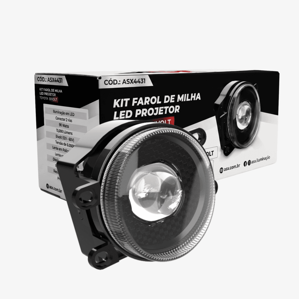 KIT FAROL DE MILHA LED PROJETOR TOYOTA ASX