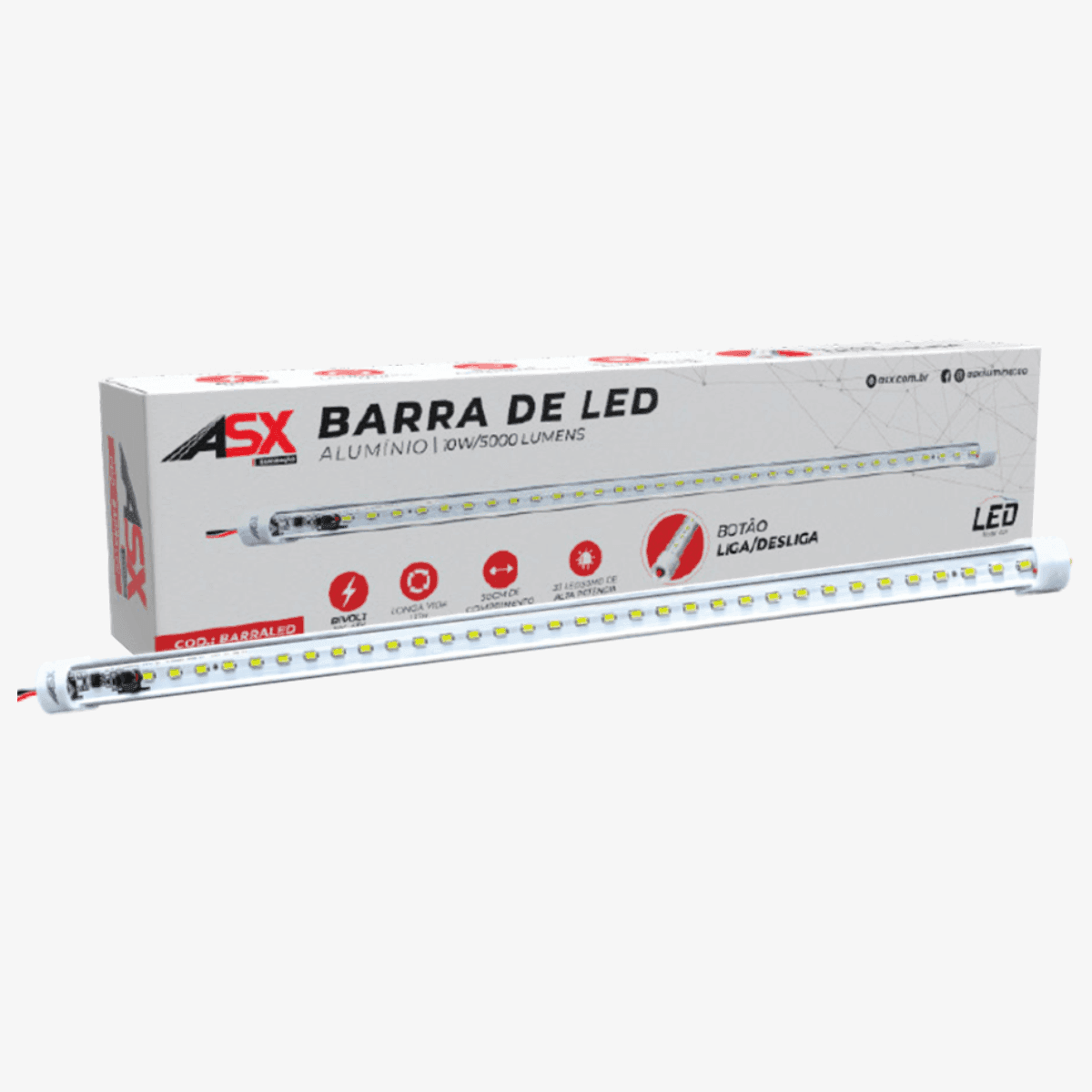 BARRA ALUMÍNIO 33 LED - 50 CM