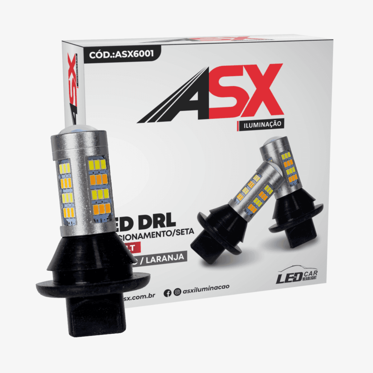 DRL SETA COM PISCA INTEGRADO BRANCA/ÂMBAR