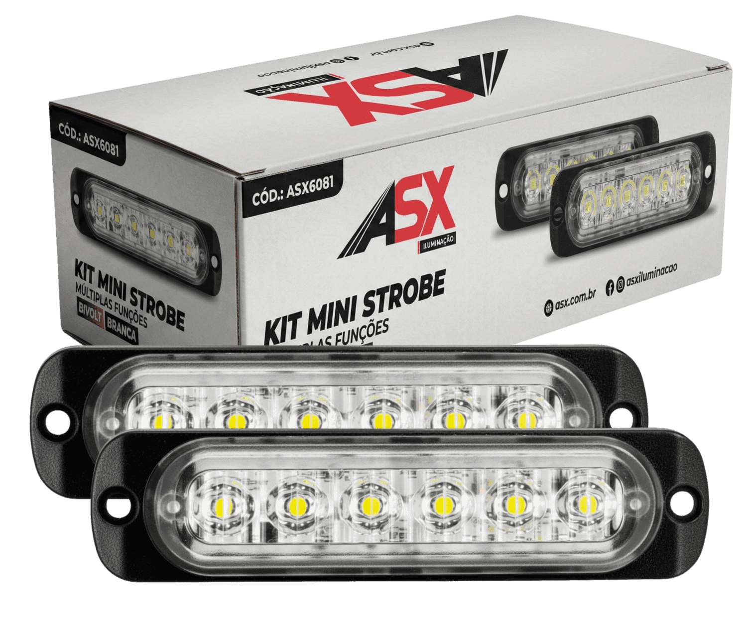 KIT MINI STROBE MULTIFUNÇÕES BRANCA