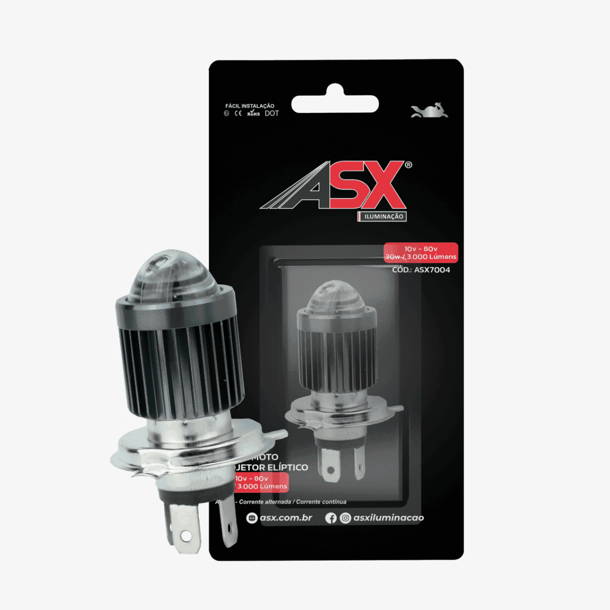 LED H4 MOTO PROJETOR ELÍPTICO