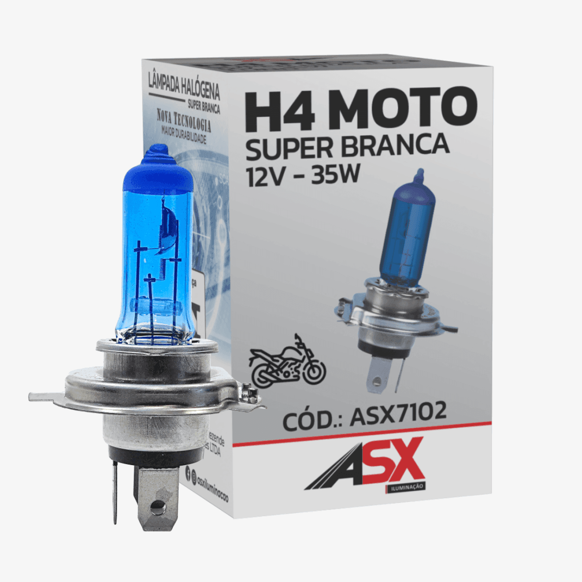LÂMPADA H4 SUPER BRANCA MOTO
