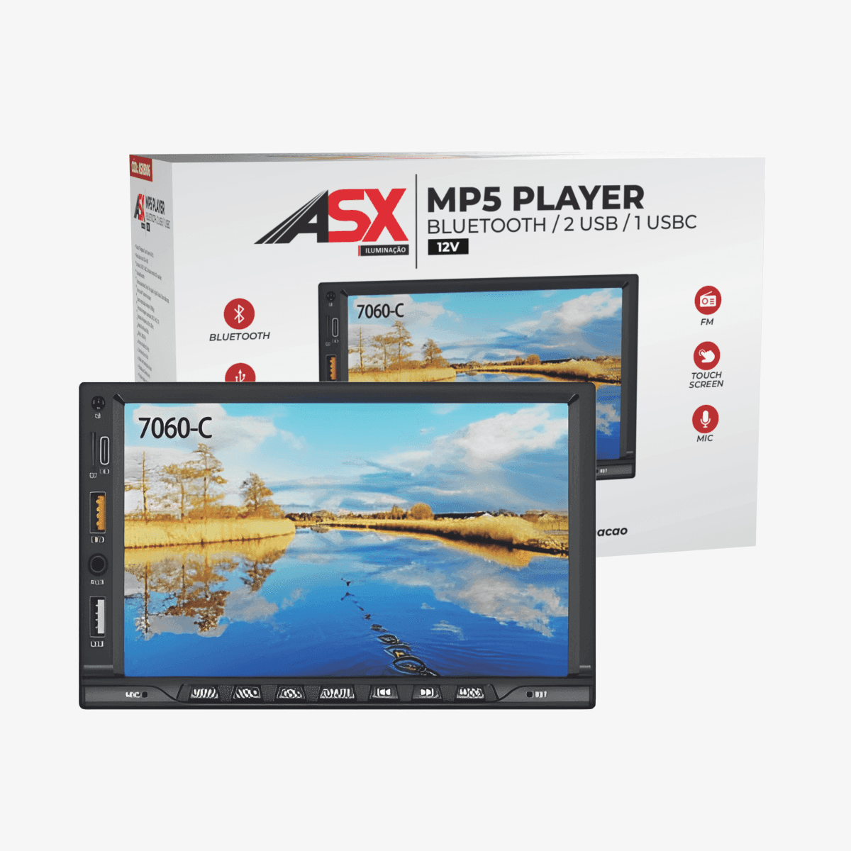 MP5 PLAYER 2 USB E 1 USBC - 2 DIN